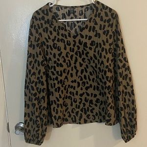 Flowy cheetah print blouse